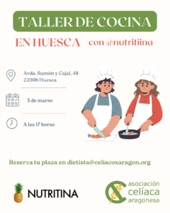 Taller de cocina en Huesca con Nutritina