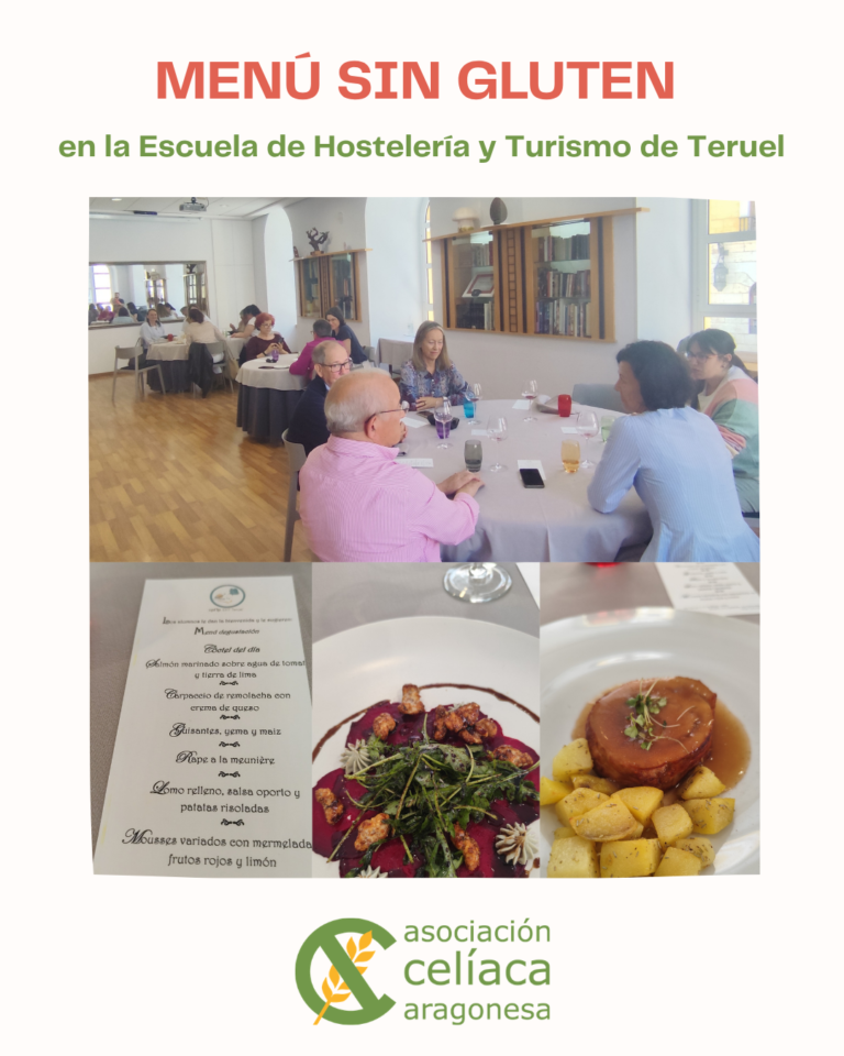 Comida Sin Gluten en la Escuela de Hostelería y Turismo de Teruel
